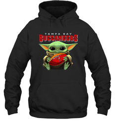 Baby Yoda Loves The Tampa Bay Buccaneers Star Wars Baby Yoda Hugs Buccaneers NFL Adult Hoodie Sweatshirt