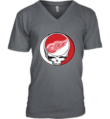 Detroit Red Wings Grateful Dead Steal Your Face Hockey NHL Mens V-Neck T-Shirt Mens V-Neck T-Shirt - VeigarTee