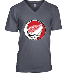 Detroit Red Wings Grateful Dead Steal Your Face Hockey NHL Mens V-Neck T-Shirt Mens V-Neck T-Shirt - VeigarTee