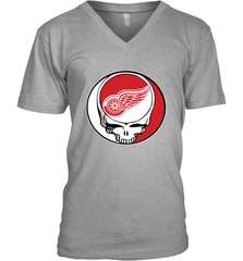 Detroit Red Wings Grateful Dead Steal Your Face Hockey NHL Mens V-Neck T-Shirt Mens V-Neck T-Shirt - VeigarTee