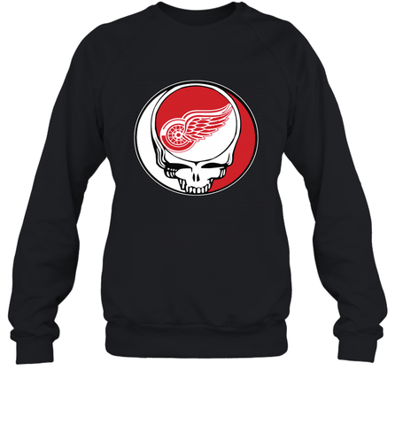 Detroit Red Wings Grateful Dead Steal Your Face Hockey NHL Adult Sweatshirt Adult Sweatshirt / Black / S Adult Sweatshirt - VeigarTee