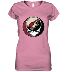 Arizona Coyotes Grateful Dead Steal Your Face Hockey NHL Womens V-Neck T-Shirt Womens V-Neck T-Shirt - VeigarTee