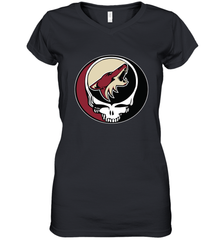 Arizona Coyotes Grateful Dead Steal Your Face Hockey NHL Womens V-Neck T-Shirt Womens V-Neck T-Shirt - VeigarTee