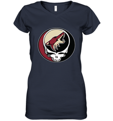 Arizona Coyotes Grateful Dead Steal Your Face Hockey NHL Womens V-Neck T-Shirt Womens V-Neck T-Shirt - VeigarTee