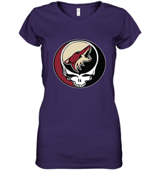 Arizona Coyotes Grateful Dead Steal Your Face Hockey NHL Womens V-Neck T-Shirt Womens V-Neck T-Shirt - VeigarTee