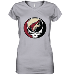Arizona Coyotes Grateful Dead Steal Your Face Hockey NHL Womens V-Neck T-Shirt Womens V-Neck T-Shirt - VeigarTee