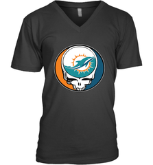 Miami Dolphins Grateful Dead Steal Your Face NFL Football Mens V-Neck T-Shirt Mens V-Neck T-Shirt - VeigarTee