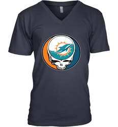 Miami Dolphins Grateful Dead Steal Your Face NFL Football Mens V-Neck T-Shirt