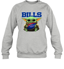 Baby Yoda Loves The Buffalo Bills Star Wars Baby Yoda Hugs Bills NFL Adult Sweatshirt Adult Sweatshirt - VeigarTee