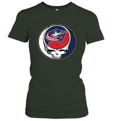 Columbus Blue Grateful Dead Steal Your Face Hockey NHL Womens T-Shirt Womens T-Shirt - VeigarTee