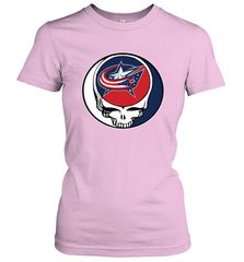 Columbus Blue Grateful Dead Steal Your Face Hockey NHL Womens T-Shirt Womens T-Shirt - VeigarTee