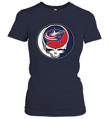 Columbus Blue Grateful Dead Steal Your Face Hockey NHL Womens T-Shirt Womens T-Shirt - VeigarTee