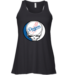 Los Angeles Dodgers Grateful Dead Steal Your Face Baseball Womens Racerback Tank Top Womens Racerback Tank Top - VeigarTee