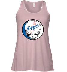 Los Angeles Dodgers Grateful Dead Steal Your Face Baseball Womens Racerback Tank Top Womens Racerback Tank Top - VeigarTee