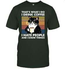 Cat  That's What I Do I Drink Coffee I Hate People Mens T-Shirt Mens T-Shirt - VeigarTee