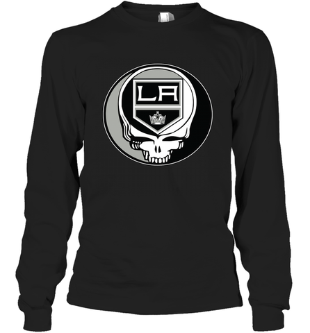 Los Angeles Kings Grateful Dead Steal Your Face Hockey NHL Adult Long Sleeve T-Shirt Adult Long Sleeve T-Shirt / Black / S Adult Long Sleeve T-Shirt - VeigarTee