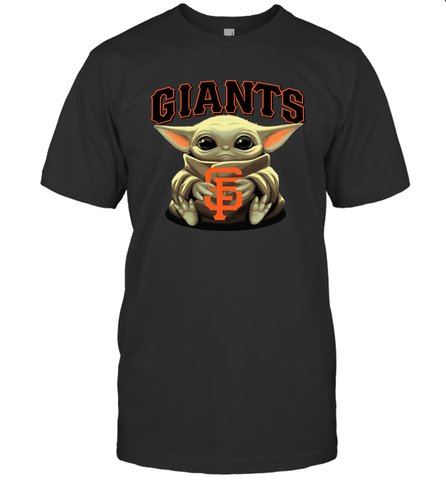 Baby Yoda Hugs Loves The San Francisco GiantsBaseball Mens T-Shirt Mens T-Shirt / Black / S Mens T-Shirt - VeigarTee