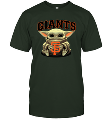 Baby Yoda Hugs Loves The San Francisco GiantsBaseball Mens T-Shirt Mens T-Shirt - VeigarTee