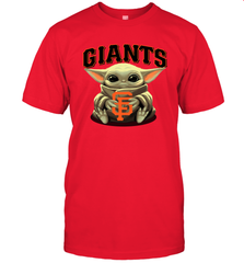 Baby Yoda Hugs Loves The San Francisco GiantsBaseball Mens T-Shirt Mens T-Shirt - VeigarTee