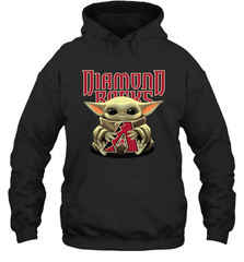 Baby Yoda Hugs Loves The Arizona Diamondbacks Baseball Adult Hoodie Sweatshirt Adult Hoodie Sweatshirt - VeigarTee