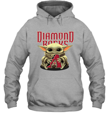 Baby Yoda Hugs Loves The Arizona Diamondbacks Baseball Adult Hoodie Sweatshirt Adult Hoodie Sweatshirt - VeigarTee