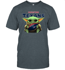 Baby Yoda Loves The Houston Texans Star Wars Baby Yoda Hugs Texans NFL Mens T-Shirt Mens T-Shirt - VeigarTee