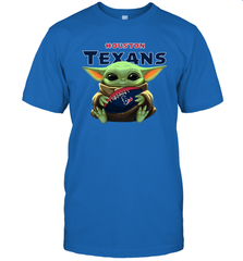 Baby Yoda Loves The Houston Texans Star Wars Baby Yoda Hugs Texans NFL Mens T-Shirt Mens T-Shirt - VeigarTee