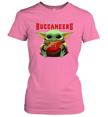 Baby Yoda Loves The Tampa Bay Buccaneers Star Wars Baby Yoda Hugs Buccaneers NFL Womens T-Shirt Womens T-Shirt - VeigarTee