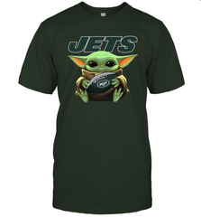 Baby Yoda Loves The New York Jets Star Wars Baby Yoda Hugs Jets NFL Mens T-Shirt Mens T-Shirt - VeigarTee