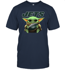 Baby Yoda Loves The New York Jets Star Wars Baby Yoda Hugs Jets NFL Mens T-Shirt Mens T-Shirt - VeigarTee