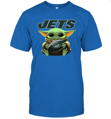 Baby Yoda Loves The New York Jets Star Wars Baby Yoda Hugs Jets NFL Mens T-Shirt Mens T-Shirt - VeigarTee