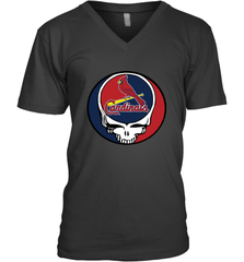 St Louis Cardinals Grateful Dead Steal Your Face Baseball Mens V-Neck T-Shirt Mens V-Neck T-Shirt - VeigarTee