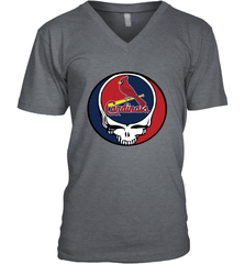 St Louis Cardinals Grateful Dead Steal Your Face Baseball Mens V-Neck T-Shirt Mens V-Neck T-Shirt - VeigarTee