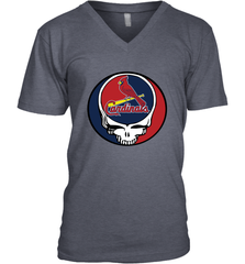 St Louis Cardinals Grateful Dead Steal Your Face Baseball Mens V-Neck T-Shirt Mens V-Neck T-Shirt - VeigarTee