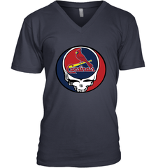 St Louis Cardinals Grateful Dead Steal Your Face Baseball Mens V-Neck T-Shirt Mens V-Neck T-Shirt - VeigarTee