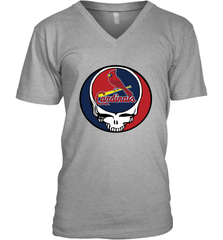 St Louis Cardinals Grateful Dead Steal Your Face Baseball Mens V-Neck T-Shirt Mens V-Neck T-Shirt - VeigarTee