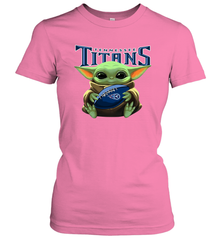 Baby Yoda Loves The Tennessee Titans Star Wars Baby Yoda Hugs Titans NFL Womens T-Shirt Womens T-Shirt - VeigarTee