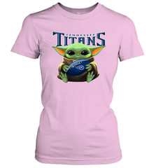 Baby Yoda Loves The Tennessee Titans Star Wars Baby Yoda Hugs Titans NFL Womens T-Shirt Womens T-Shirt - VeigarTee