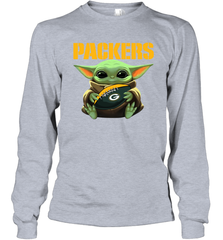 Baby Yoda Loves The Green Bay Packers Star Wars Baby Yoda Hugs Packers NFL Adult Long Sleeve T-Shirt Adult Long Sleeve T-Shirt - VeigarTee