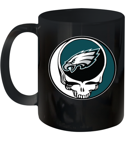 Philadelphia Eagles Grateful Dead Steal Your Face NFL Football Ceramic Mug 11oz Ceramic Mug 11oz / Black / 11oz Ceramic Mug 11oz - VeigarTee