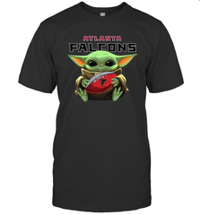Baby Yoda Loves The Atlanta Falcons Star Wars Baby Yoda Hugs Falcons NFL Mens T-Shirt Mens T-Shirt - VeigarTee