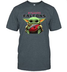 Baby Yoda Loves The Atlanta Falcons Star Wars Baby Yoda Hugs Falcons NFL Mens T-Shirt Mens T-Shirt - VeigarTee