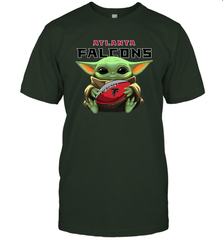 Baby Yoda Loves The Atlanta Falcons Star Wars Baby Yoda Hugs Falcons NFL Mens T-Shirt Mens T-Shirt - VeigarTee