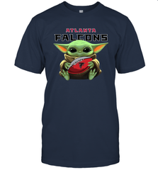 Baby Yoda Loves The Atlanta Falcons Star Wars Baby Yoda Hugs Falcons NFL Mens T-Shirt Mens T-Shirt - VeigarTee