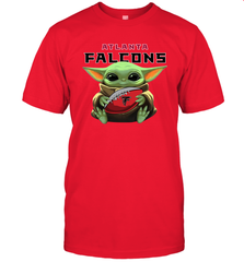 Baby Yoda Loves The Atlanta Falcons Star Wars Baby Yoda Hugs Falcons NFL Mens T-Shirt Mens T-Shirt - VeigarTee