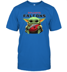 Baby Yoda Loves The Atlanta Falcons Star Wars Baby Yoda Hugs Falcons NFL Mens T-Shirt Mens T-Shirt - VeigarTee