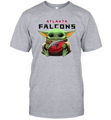Baby Yoda Loves The Atlanta Falcons Star Wars Baby Yoda Hugs Falcons NFL Mens T-Shirt Mens T-Shirt - VeigarTee