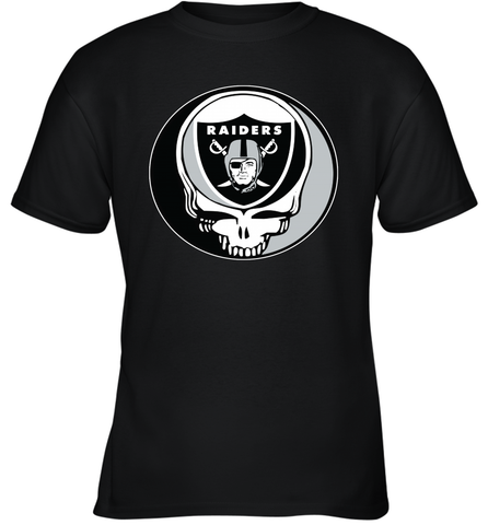 Oakland Raiders Grateful Dead Steal Your Face NFL Football Youth T-Shirt Youth T-Shirt / Black / XS Youth T-Shirt - VeigarTee