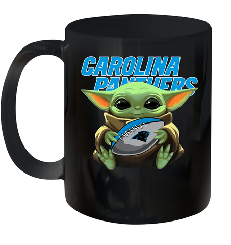 Baby Yoda Loves The Carolina Panthers Star Wars Baby Yoda Hugs Panthers NFL Ceramic Mug 11oz Ceramic Mug 11oz / Black / 11oz Ceramic Mug 11oz - VeigarTee