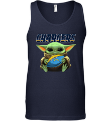 Baby Yoda Loves The Los Angeles Chargers Star Wars Baby Yoda Hugs Chargers NFL Mens Tank Top Mens Tank Top - VeigarTee